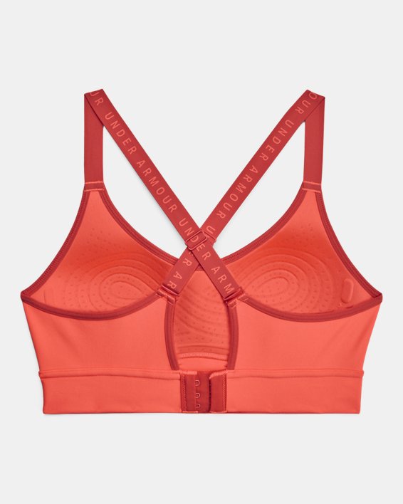 Women's UA Infinity Mid Covered Sports Bra in Orange image number 9